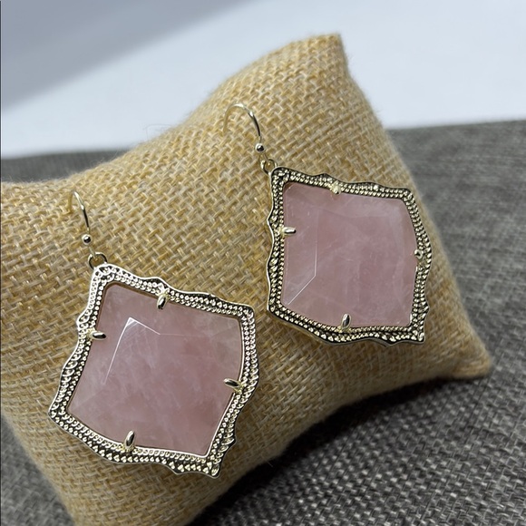 Kendra Scott Kirsten Pink and Gold Geometric Earrings - Picture 3 of 5